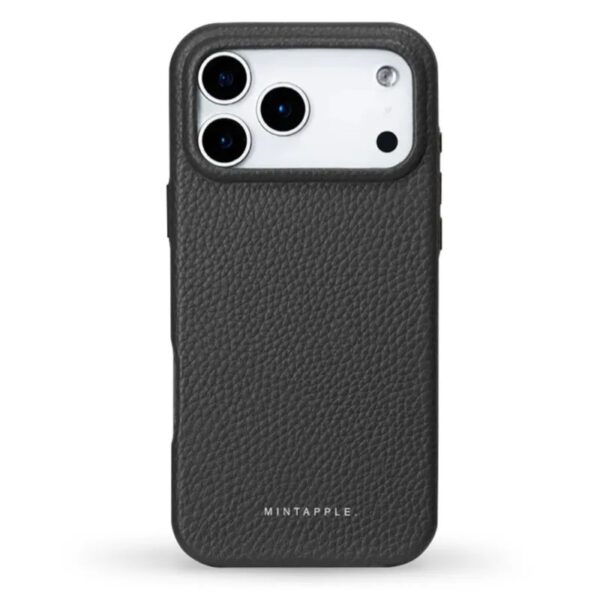MINTAPPLE. Top Grain Leather Case เคส iPhone 17 Pro Max – Black