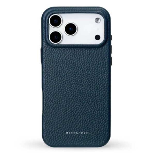 MINTAPPLE. Top Grain Leather Case เคส iPhone 17 Pro – Bluette