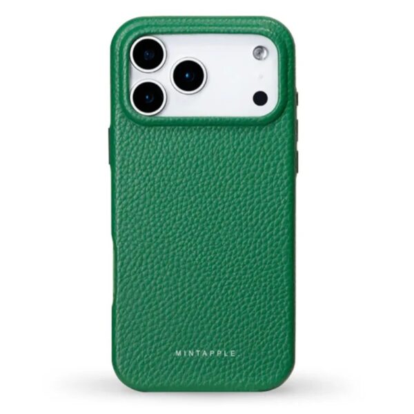 MINTAPPLE. Top Grain Leather Case เคส iPhone 17 Pro – British Green