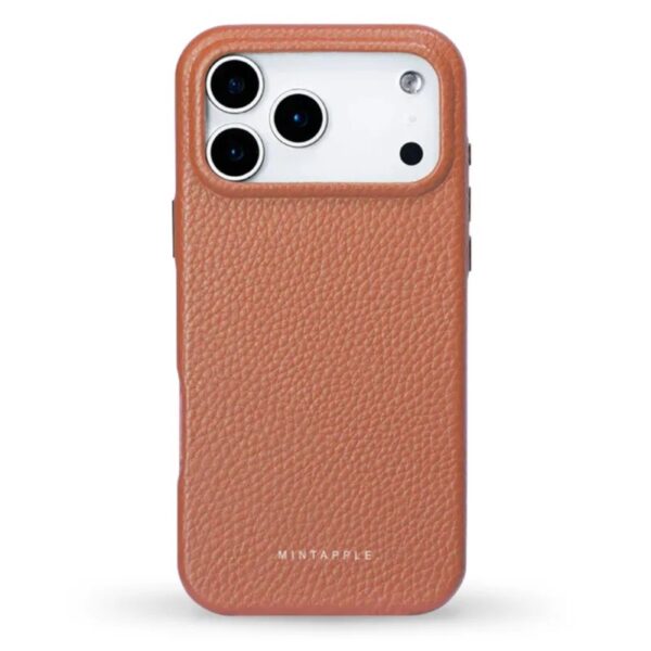 MINTAPPLE. Top Grain Leather Case เคส iPhone 17 Pro – Peachy