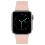 MINTAPPLE. Perfect Fit Silicone Band สายนาฬิกา Apple Watch 38/40/41/42(10)mm  - Pale Pink/Silver