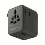 Momax 1-World2 AC 2 3-Port PD65W+ GAN 20W+USB-A18W Plug Type-A (UA26D) หัวชาร์จ+หัวแปลงปลั๊กไฟ - Black