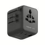 Momax 1-World2 AC 2 3-Port PD65W+ GAN 20W+USB-A18W Plug Type-A (UA26D) หัวชาร์จ+หัวแปลงปลั๊กไฟ - Black - Image 2