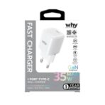 Why Pixel 1 Port USB-C Wall Charger Acrylic 35W (WC-3352) - White - Image 2