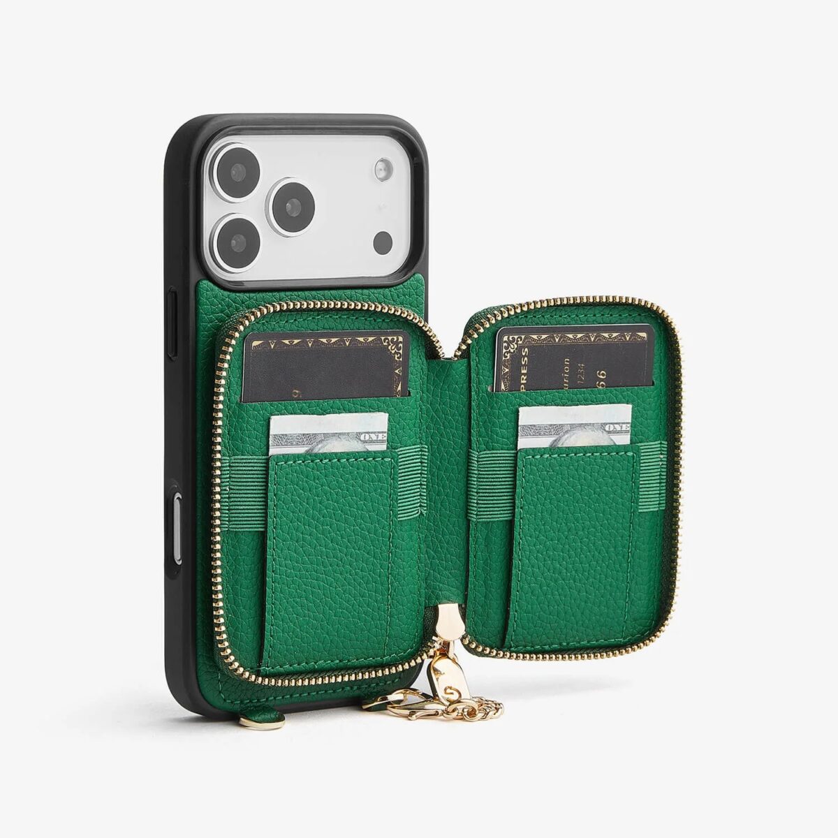 Custype Leather Case with Stand & Round Pouch เคส iPhone 17 Pro Max – Green [Pre-Order] - Image 11