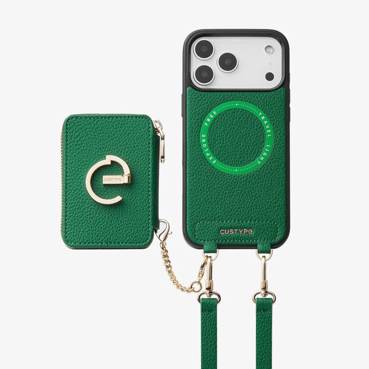 Custype Leather Case with Stand & Round Pouch เคส iPhone 17 Pro Max – Green [Pre-Order] - Image 9