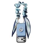Custype Lychee Pattern Leather with Pouch & Silk Scarf Wrist Strap  เคส iPhone 17 Pro Max – Blue [Pre-Order]