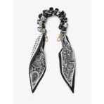 Custype Lychee Pattern Leather with Pouch & Silk Scarf Wrist Strap  เคส iPhone 17 Pro Max – Black [Pre-Order] - Image 7