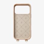 Custype Lychee Pattern Leather with Pouch & Silk Scarf Wrist Strap  เคส iPhone 17 Pro Max – Beige [Pre-Order] - Image 9