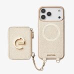 Custype Lychee Pattern Leather with Pouch & Silk Scarf Wrist Strap  เคส iPhone 17 Pro Max – Beige [Pre-Order] - Image 7
