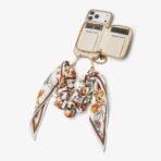 Custype Lychee Pattern Leather with Pouch & Silk Scarf Wrist Strap  เคส iPhone 17 Pro Max – Beige [Pre-Order] - Image 3