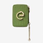 Custype Crocodile Pattern Leather with Pouch & Silk Scarf Wrist Strap เคส iPhone 17 Pro Max – Green [Pre-Order] - Image 4