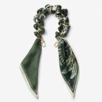 Custype Crocodile Pattern Leather with Pouch & Silk Scarf Wrist Strap เคส iPhone 17 Pro Max – Green [Pre-Order] - Image 3