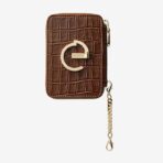 Custype Crocodile Pattern Leather with Pouch & Silk Scarf Wrist Strap เคส iPhone 17 Pro Max – Brown [Pre-Order] - Image 4