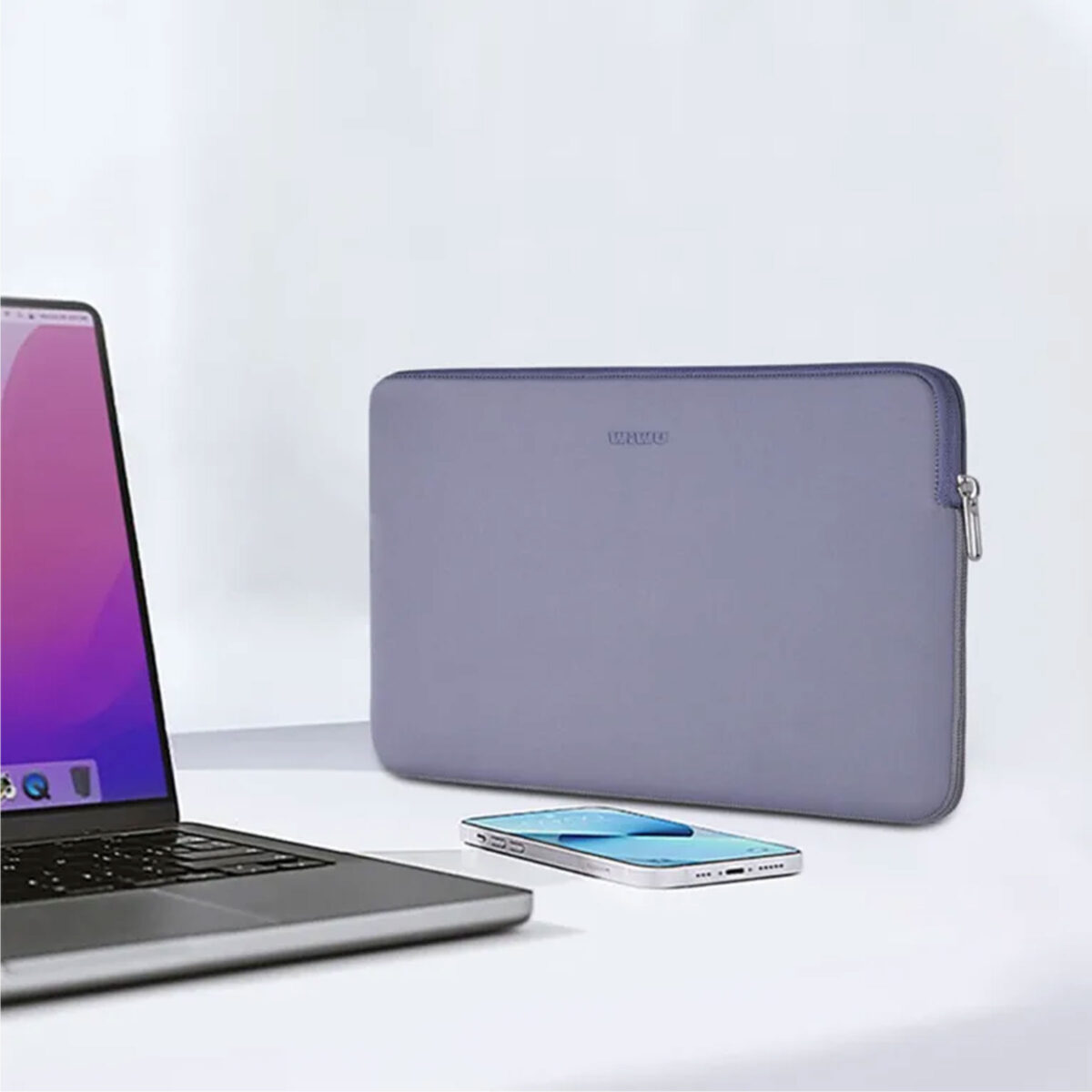 WiWU Skin Zero Sleeve กระเป๋าซอง Laptop/MacBook 14″ – Purple - Image 5