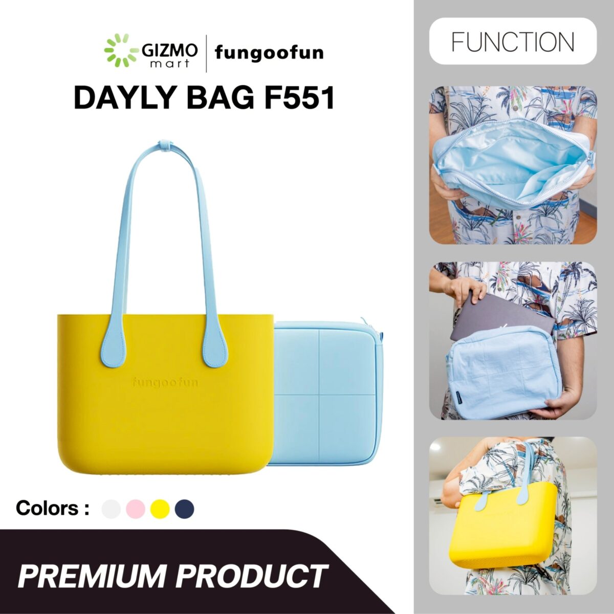 Gizmo Fungoofun DAYLY BAG with Inner Bag รุ่น F551 กระเป๋าสะพาย EVA ดีไซน์ล้ำสมัย - Pink - Image 2