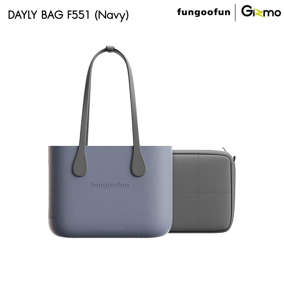 LINE_ALBUM_7_FUNGOOFUN_DAYLY_BAG_F551_251001_14 Gizmo Fungoofun DAYLY BAG with Inner Bag รุ่น F551 กระเป๋าสะพาย EVA ดีไซน์ล้ำสมัย - Dark Gray / Navy - Image 1