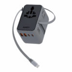 AUKEY PA-TA12 Globe Reel 35W GaN Universal Adapter with Retractable Cable - Gray