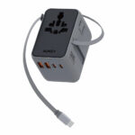 AUKEY PA-TA12 Globe Reel 35W GaN Universal Adapter with Retractable Cable - Gray