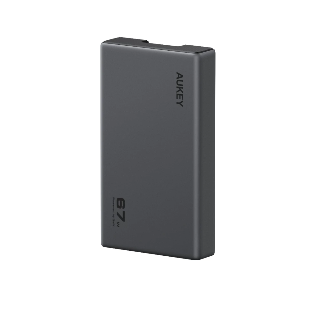 aukey_aukey_pac4_comet_slim_67w_pd_wall_charger_gan_gray_7 AUKEY PA-C4 Comet Slim 67W PD Wall Charger with GaN (Adapter | 2USB-C | PD | QC5.0 | PPS | 67W) - Gray - Image 1