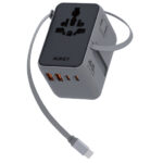 AUKEY PA-TA13 Globe Reel 45W GaN Universal Adapter with Retractable Cable - Gray