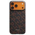 (มีพร้อมส่ง) (⭐ซื้อเคส+ฟิล์มกระจก ลด 300 บาท) PITAKA Monogram Leaping Edge Case เคส iPhone 17 Pro Max – Orange Black
