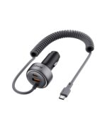 Aukey Pathfinder Sling 75W Fast Charging Car Charger with Built-in-Cable (CC-P2) - Gray