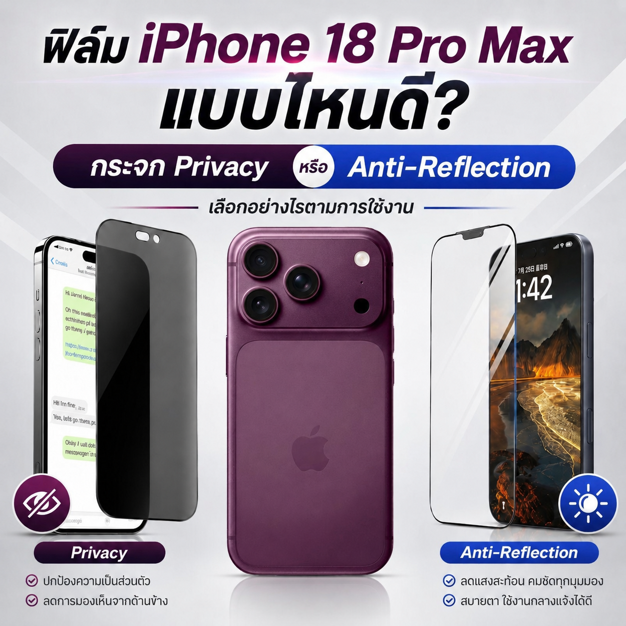 ฟิล์ม iPhone 18 Pro Max