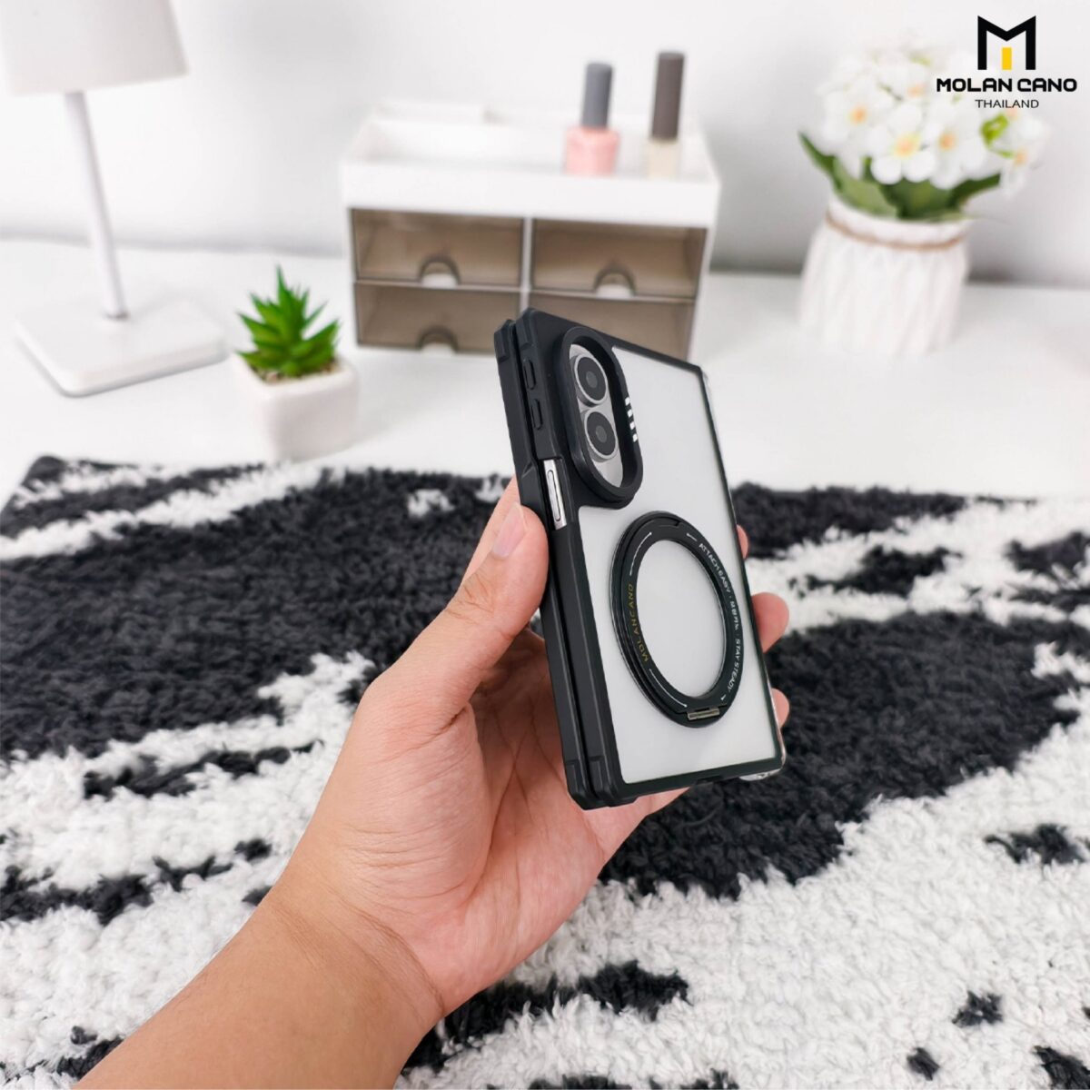 Molan Cano Function Rotate Stand Magnetic Case เคส Samsung Galaxy Z Fold 8 – Metal Black - Image 3