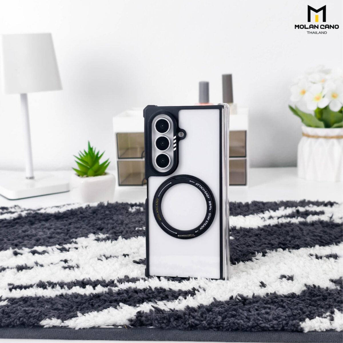 Molan Cano Function Rotate Stand Magnetic Case เคส Samsung Galaxy Z Fold 8 Ultra – Metal Black [Pre-Order] - Image 2