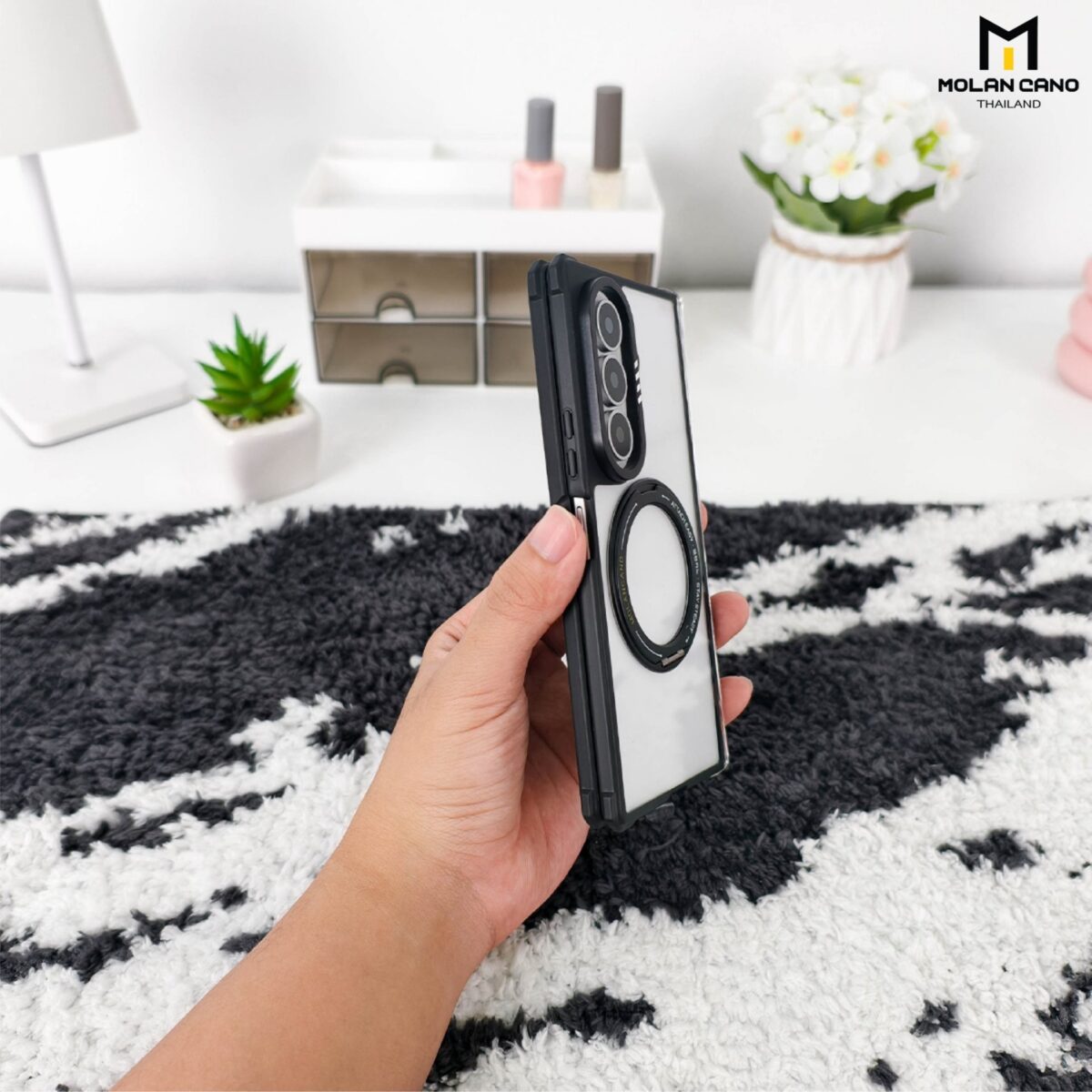 Molan Cano Function Rotate Stand Magnetic Case เคส Samsung Galaxy Z Fold 8 Ultra – Metal Black [Pre-Order] - Image 4