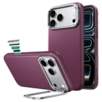 ESR Leather Stash Stand (Camera Control) Case เคส iPhone 18 Pro Max / 17 Pro Max – Burgundy [Pre-Order]