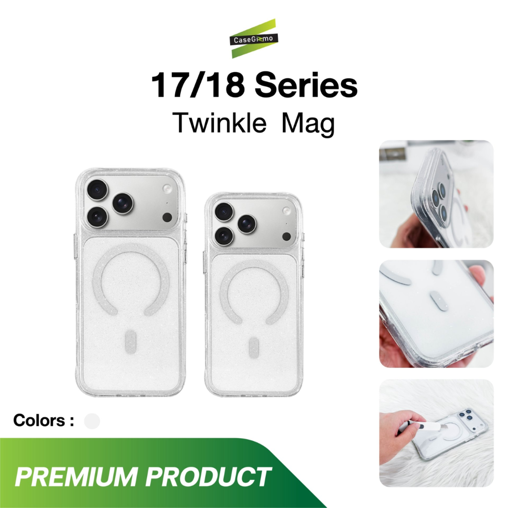 Gizmo-Case-Defense-Twinkle-MagSafe-iPhone-18-series-clear-01 Gizmo Defense Twinkle MagSafe Case เคส iPhone 18 Pro Max / 17 Pro Max - Clear - Image 1