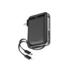 Uvolt Charger+Built-In Cable 3 in 1 Power Bank 10000 mAh 22.5W (UVP10AC-01) - Black