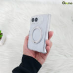 (มีพร้อมส่ง) Gizmo Defense Magnetic Rotate Stand Case เคส iPhone Duo - Clear/Silver - Image 7