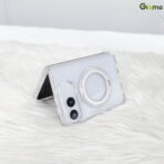 (มีพร้อมส่ง) Gizmo Defense Magnetic Rotate Stand Case เคส iPhone Duo - Clear/Silver - Image 3
